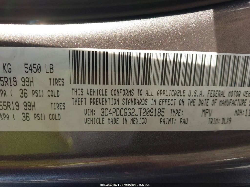 3C4PDCGG2JT209185 2018 DODGE JOURNEY photo no. 9