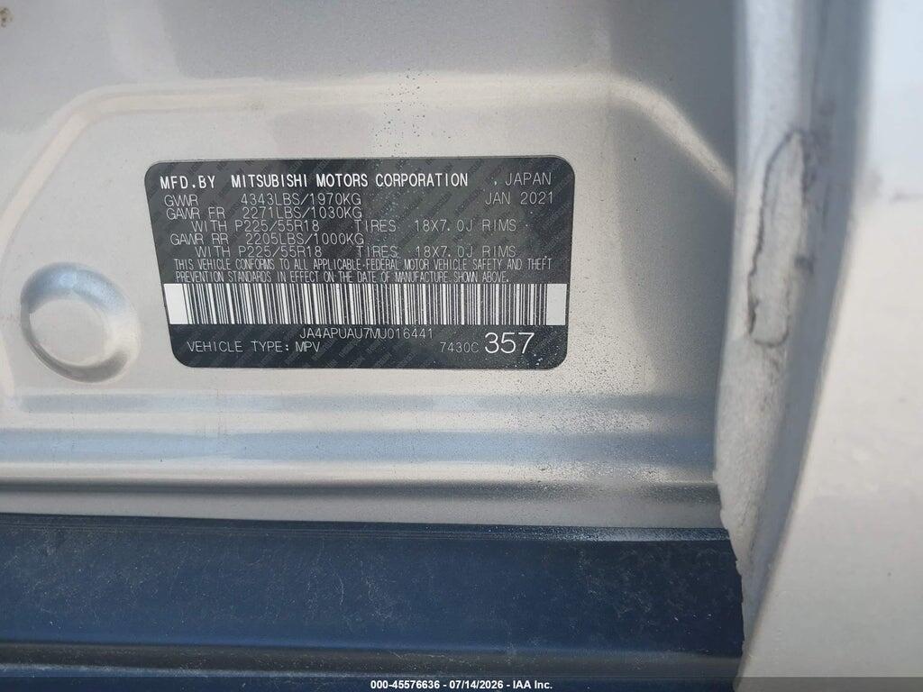 JA4APUAU7MU016441 2021 MITSUBISHI OUTLANDER SPORT photo no. 9