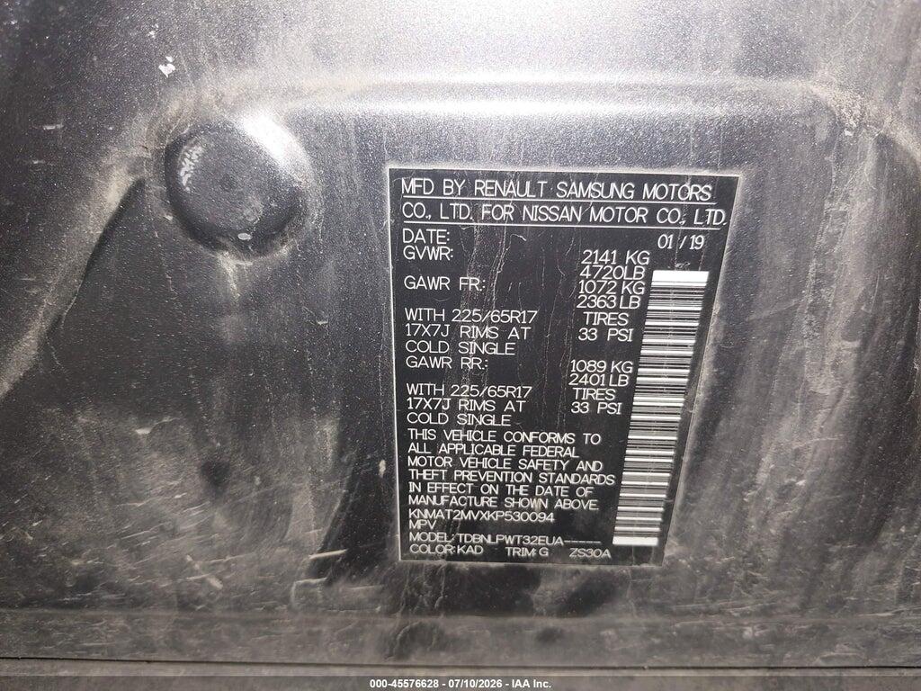 KNMAT2MVXKP530094 2019 NISSAN ROGUE photo no. 9