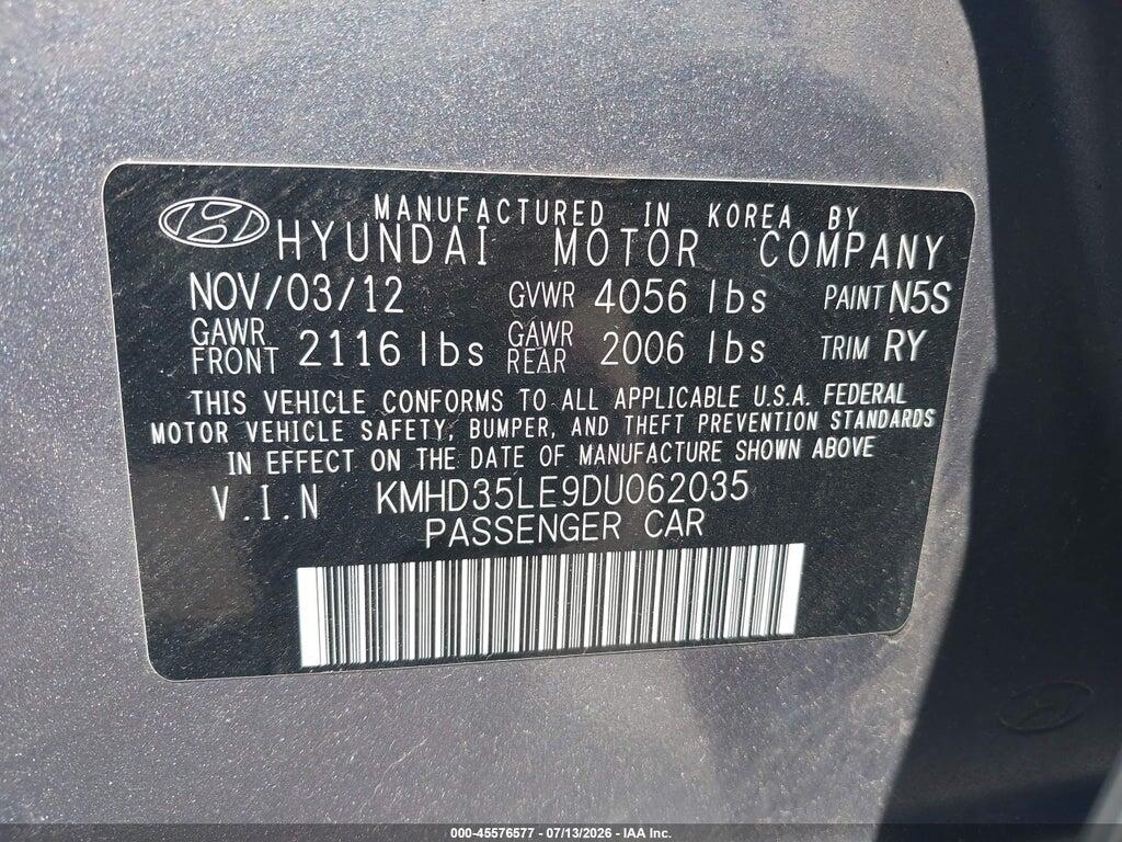 KMHD35LE9DU062035 2013 HYUNDAI ELANTRA GT photo no. 9