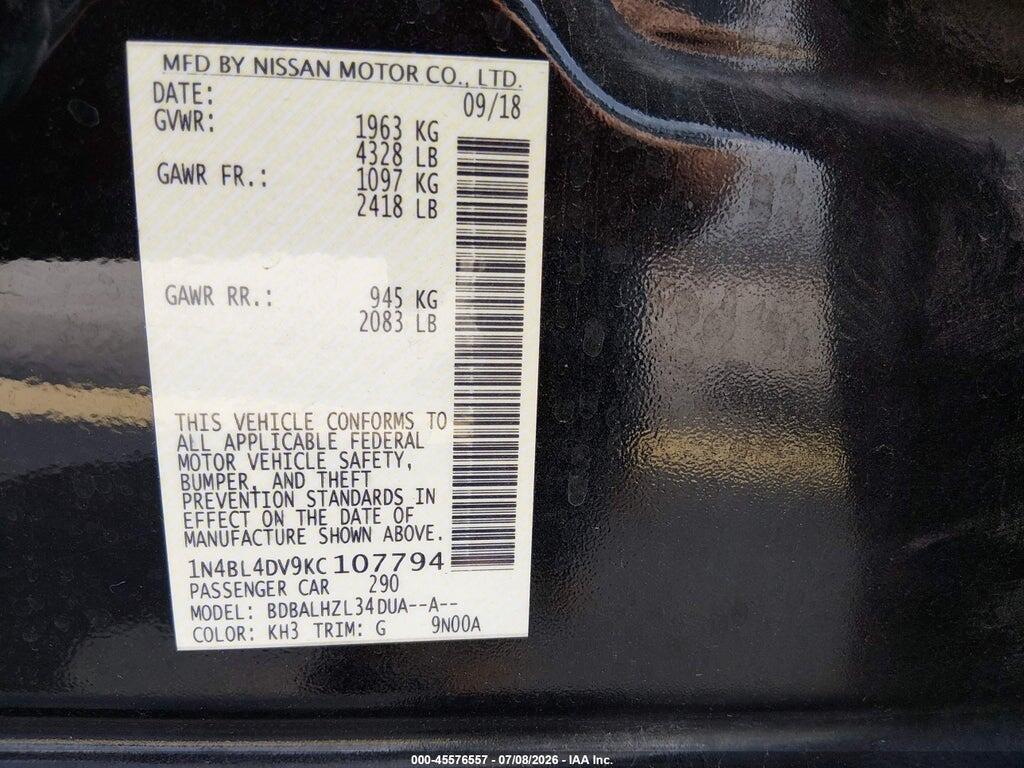 1N4BL4DV9KC107794 2019 NISSAN ALTIMA photo no. 9