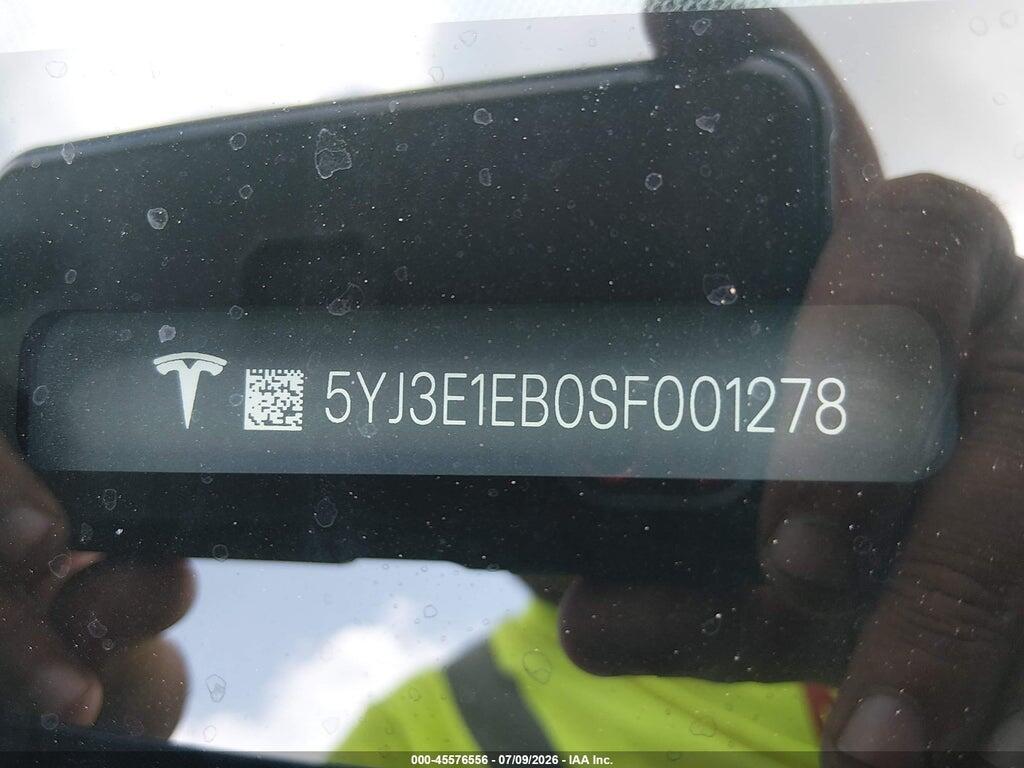5YJ3E1EB0SF001278 2025 TESLA MODEL 3 photo no. 9