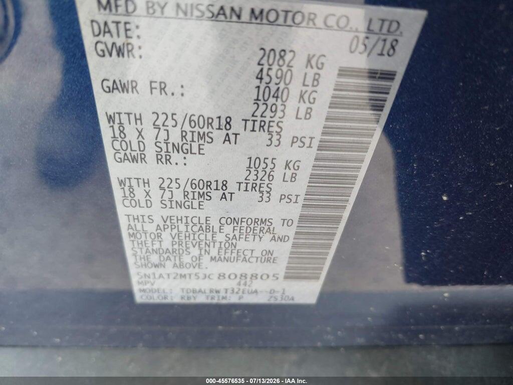 5N1AT2MT5JC808805 2018 NISSAN ROGUE photo no. 9