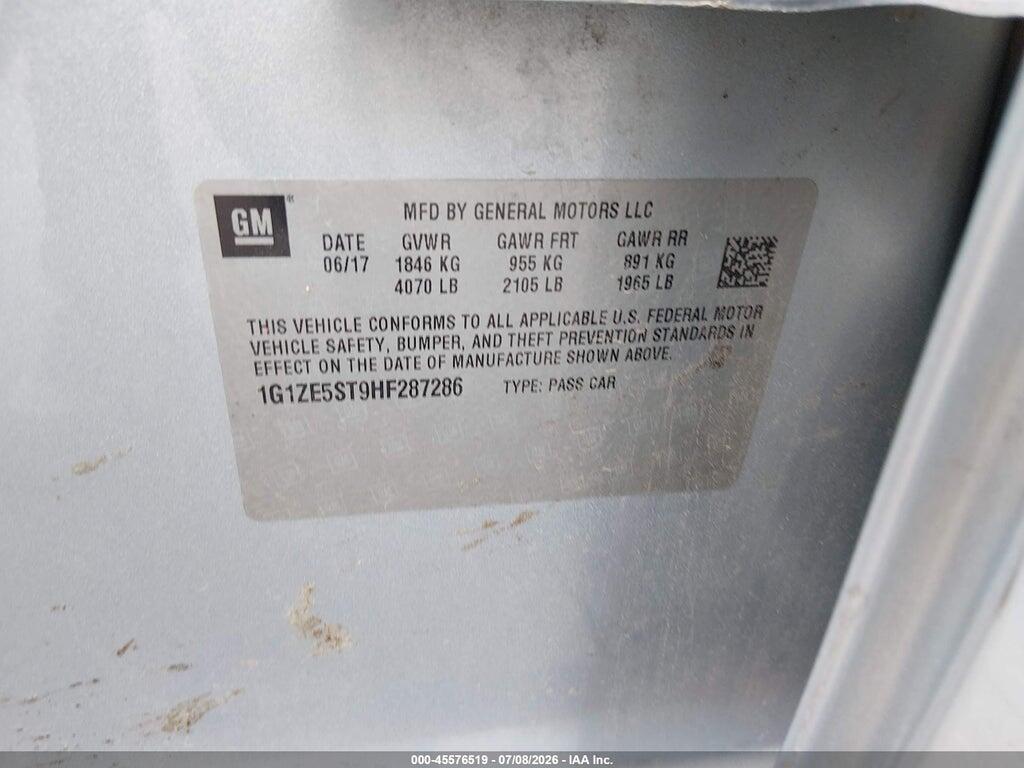 1G1ZE5ST9HF287286 2017 CHEVROLET MALIBU photo no. 9