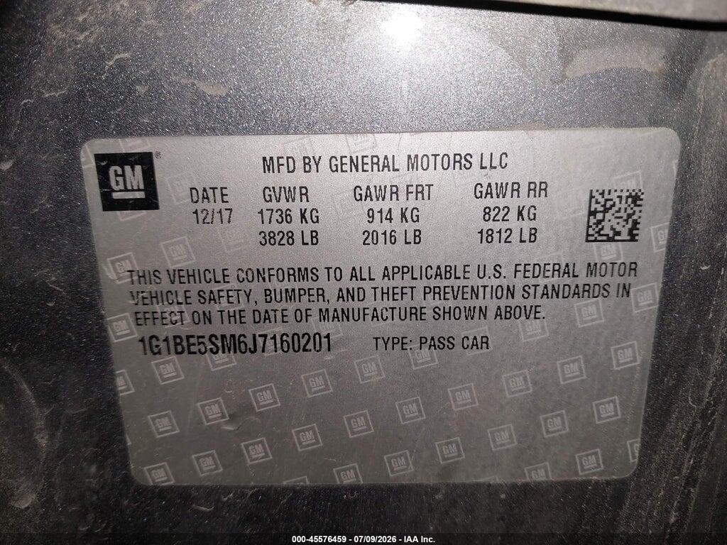 1G1BE5SM6J7160201 2018 CHEVROLET CRUZE photo no. 9