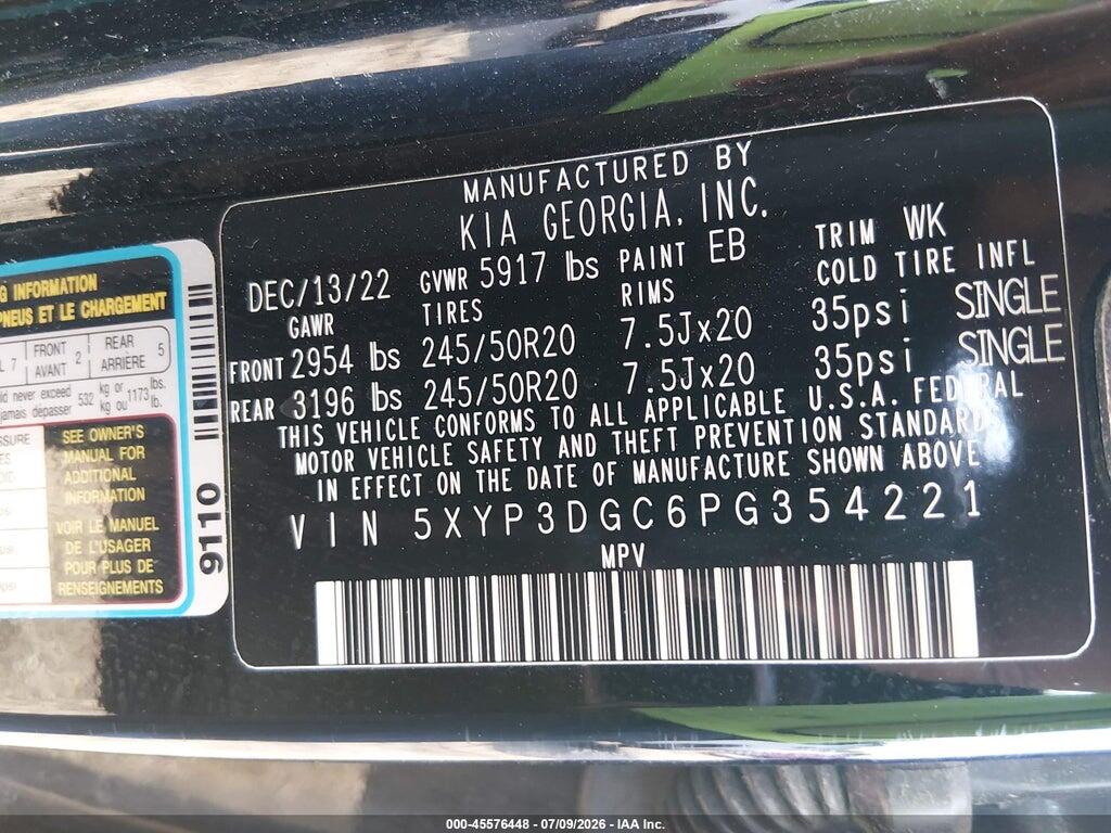 5XYP3DGC6PG354221 2023 KIA TELLURIDE photo no. 9