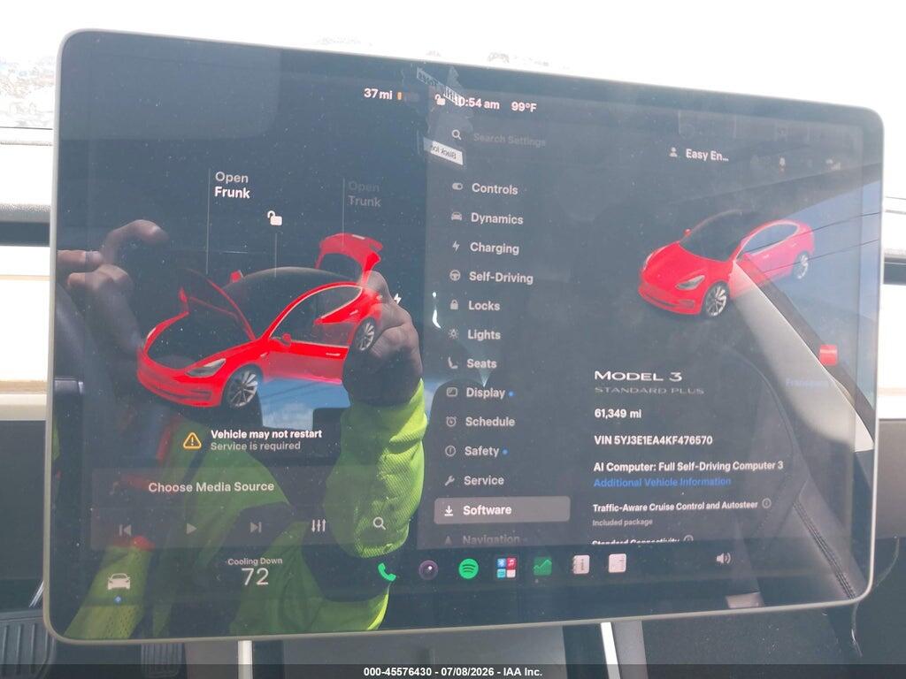 5YJ3E1EA4KF476570 2019 TESLA MODEL 3 photo no. 7