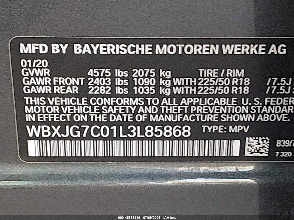 WBXJG7C01L3L85868 2020 BMW X1 photo no. 9