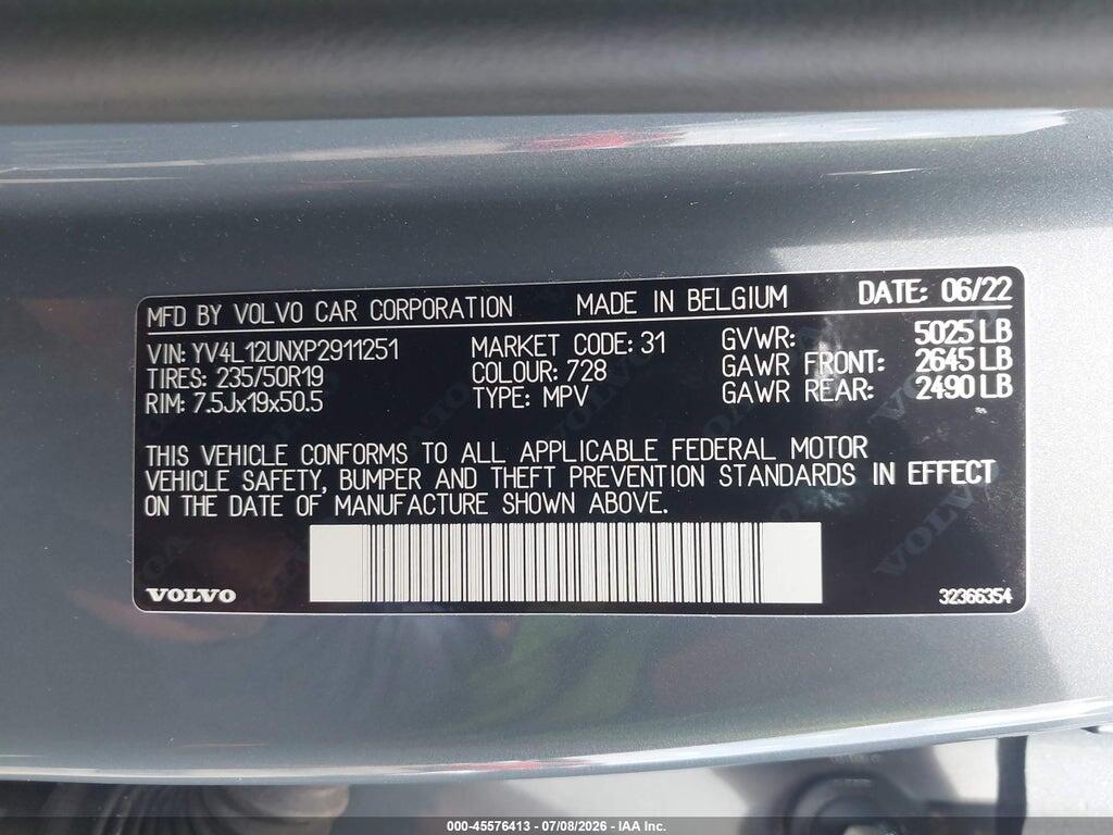 YV4L12UNXP2911251 2023 VOLVO XC40 photo no. 9