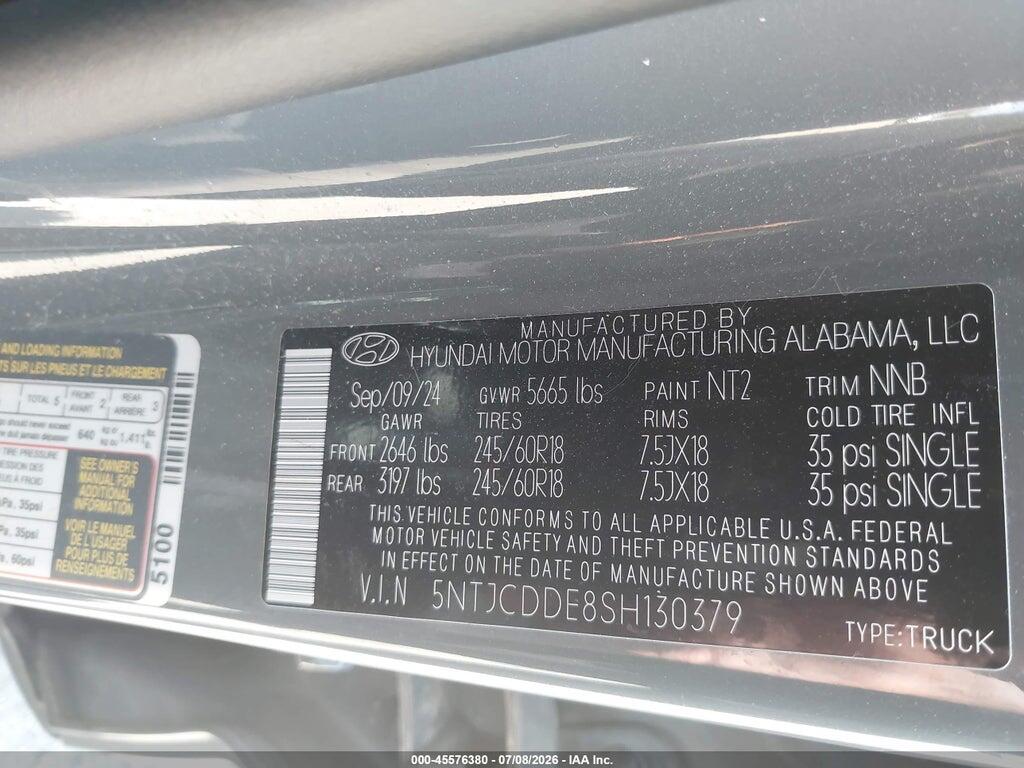 5NTJCDDE8SH130379 2025 HYUNDAI SANTA CRUZ photo no. 9