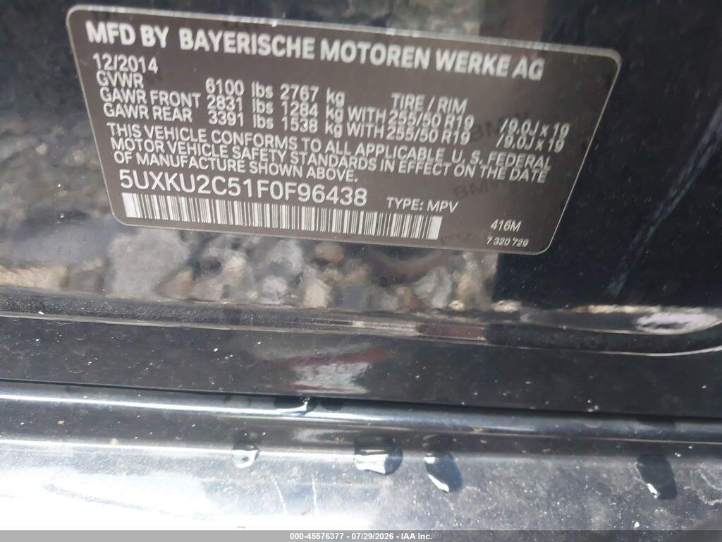5UXKU2C51F0F96438 2015 BMW X6 photo no. 9