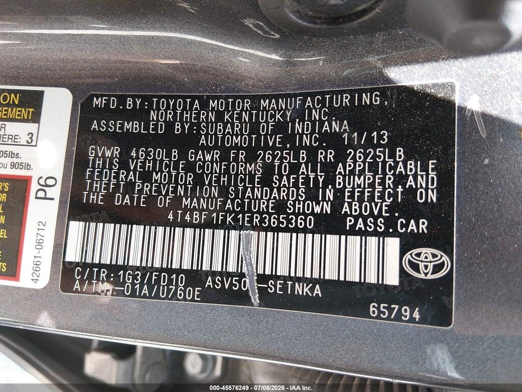 4T4BF1FK1ER365360 2014 TOYOTA CAMRY photo no. 9