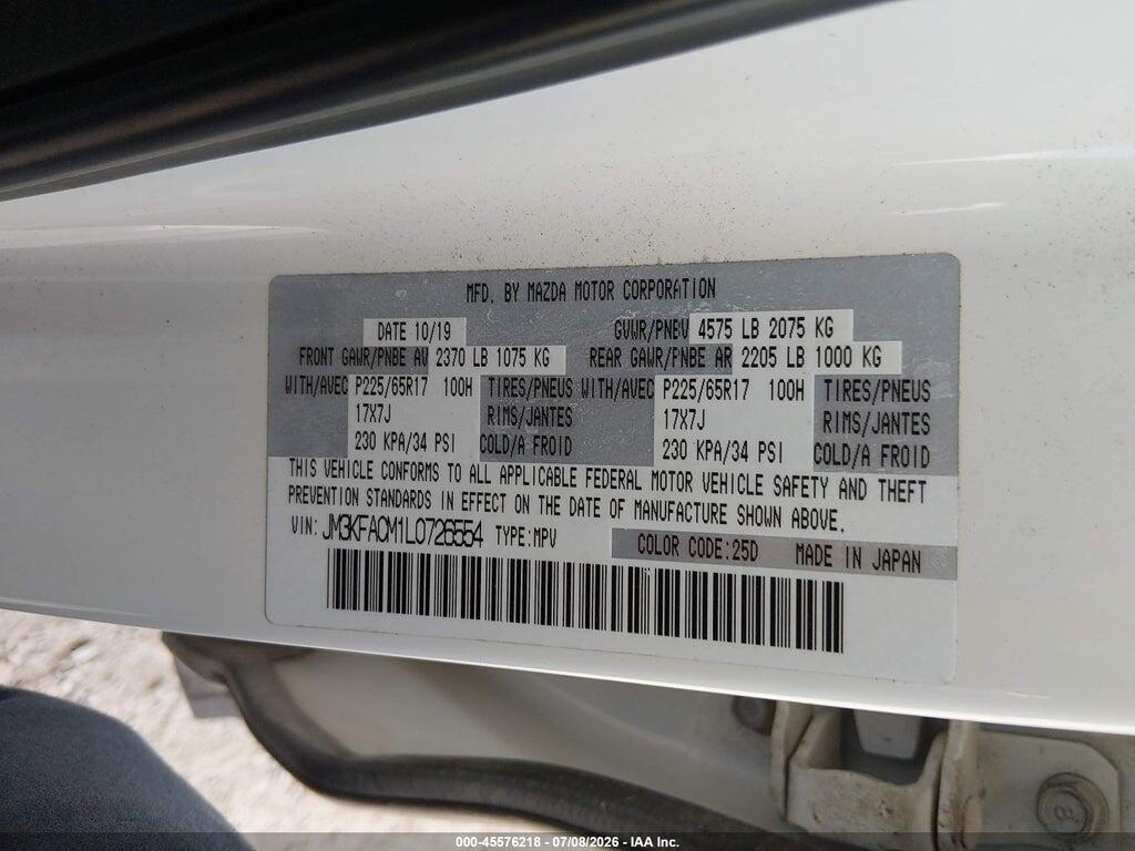 JM3KFACM1L0726554 2020 MAZDA CX-5 photo no. 9