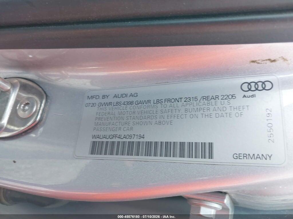 WAUAUGFF4LA097194 2020 AUDI A3 photo no. 9
