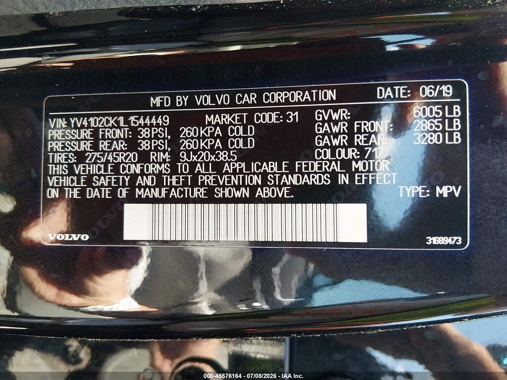 YV4102CK1L1544449 2020 VOLVO XC90 photo no. 9