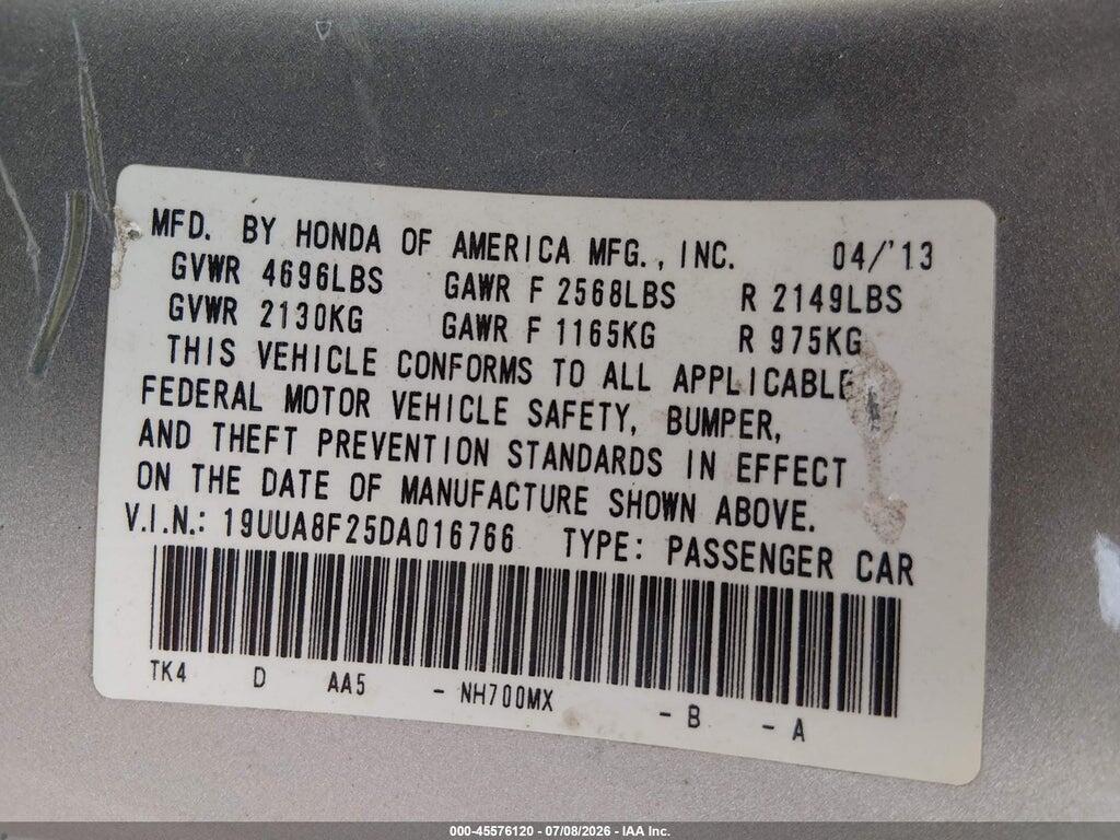 19UUA8F25DA016766 2013 ACURA TL photo no. 9