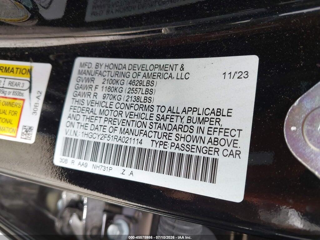 1HGCY2F51RA021114 2024 HONDA ACCORD HYBRID photo no. 9