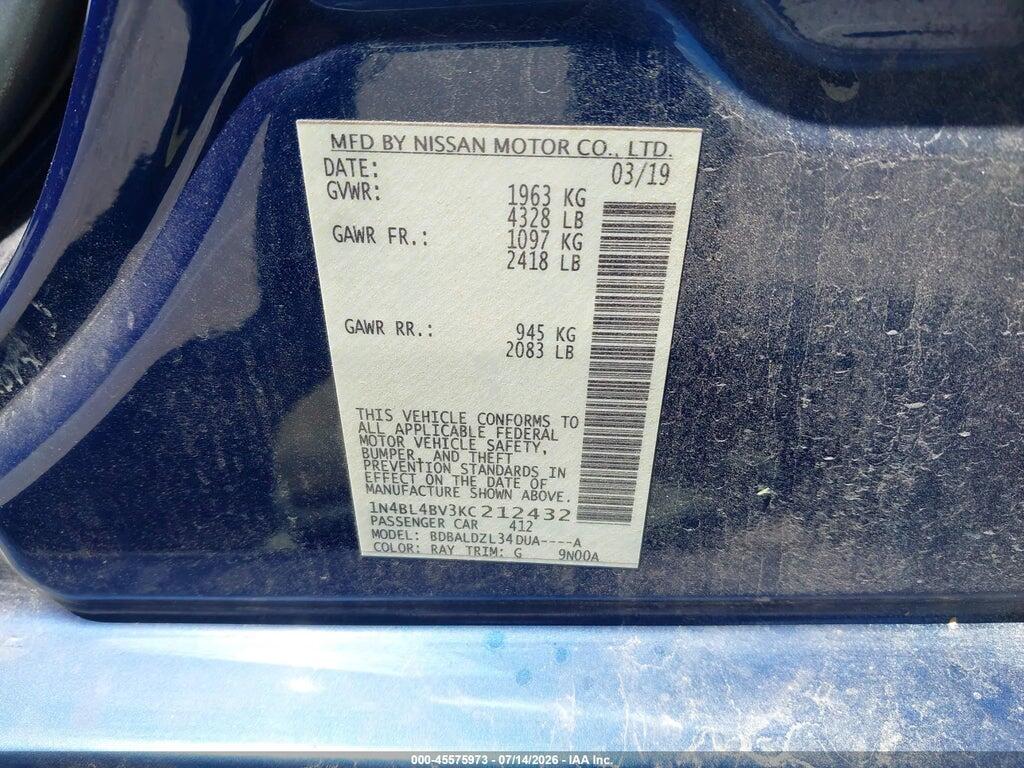 1N4BL4BV3KC212432 2019 NISSAN ALTIMA photo no. 9
