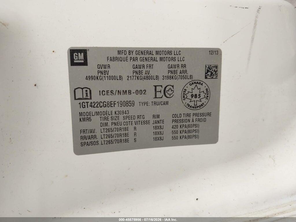 1GT422CG8EF190859 2014 GMC SIERRA 3500HD photo no. 9