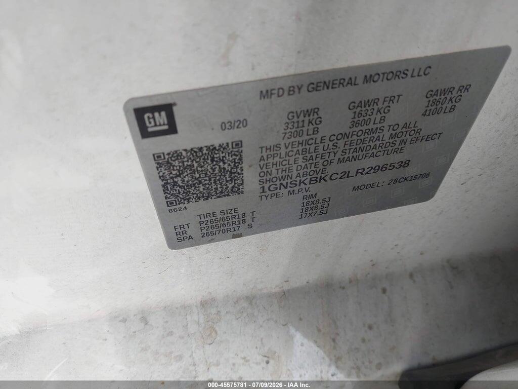 1GNSKBKC2LR296538 2020 CHEVROLET TAHOE photo no. 9