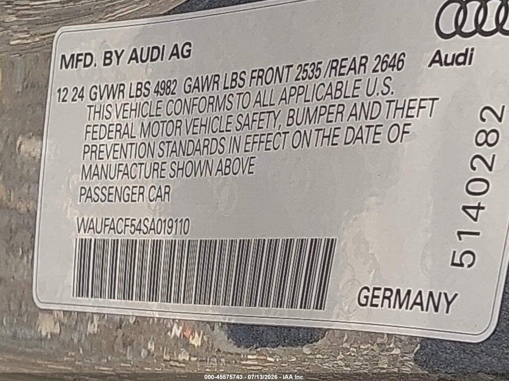 WAUFACF54SA019110 2025 AUDI A5 SPORTBACK photo no. 9