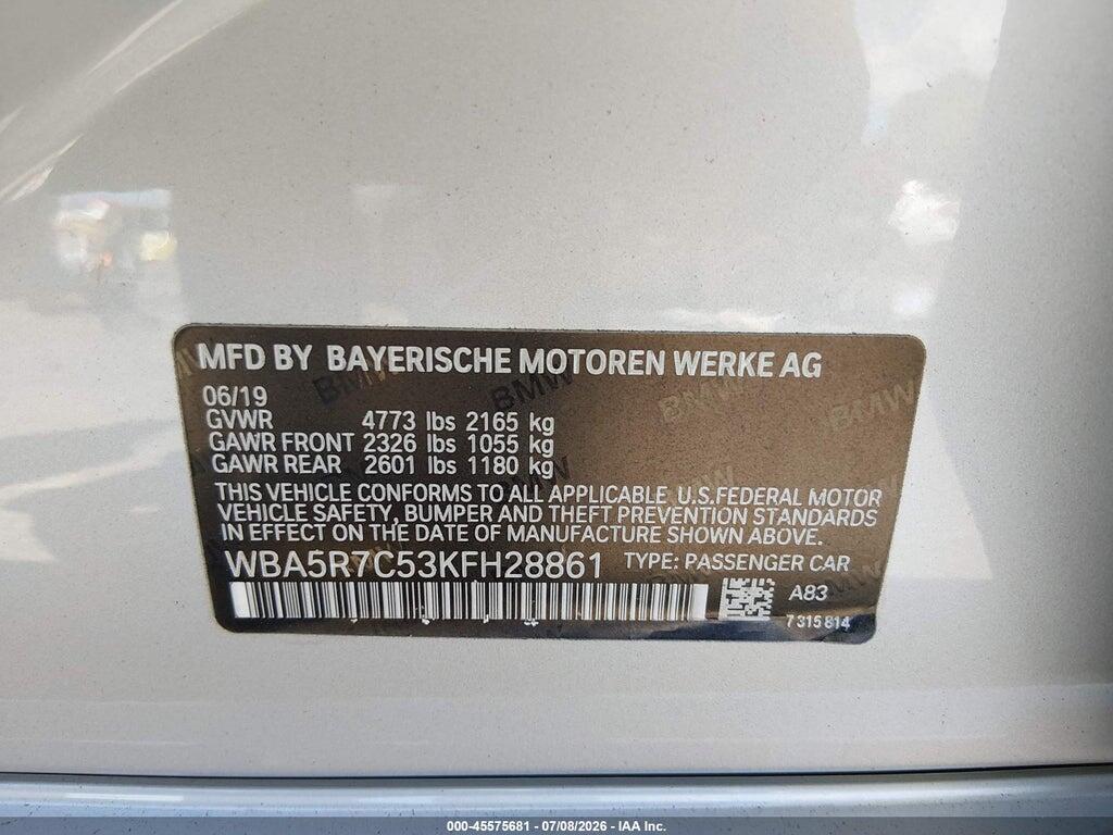 WBA5R7C53KFH28861 2019 BMW 330I photo no. 9