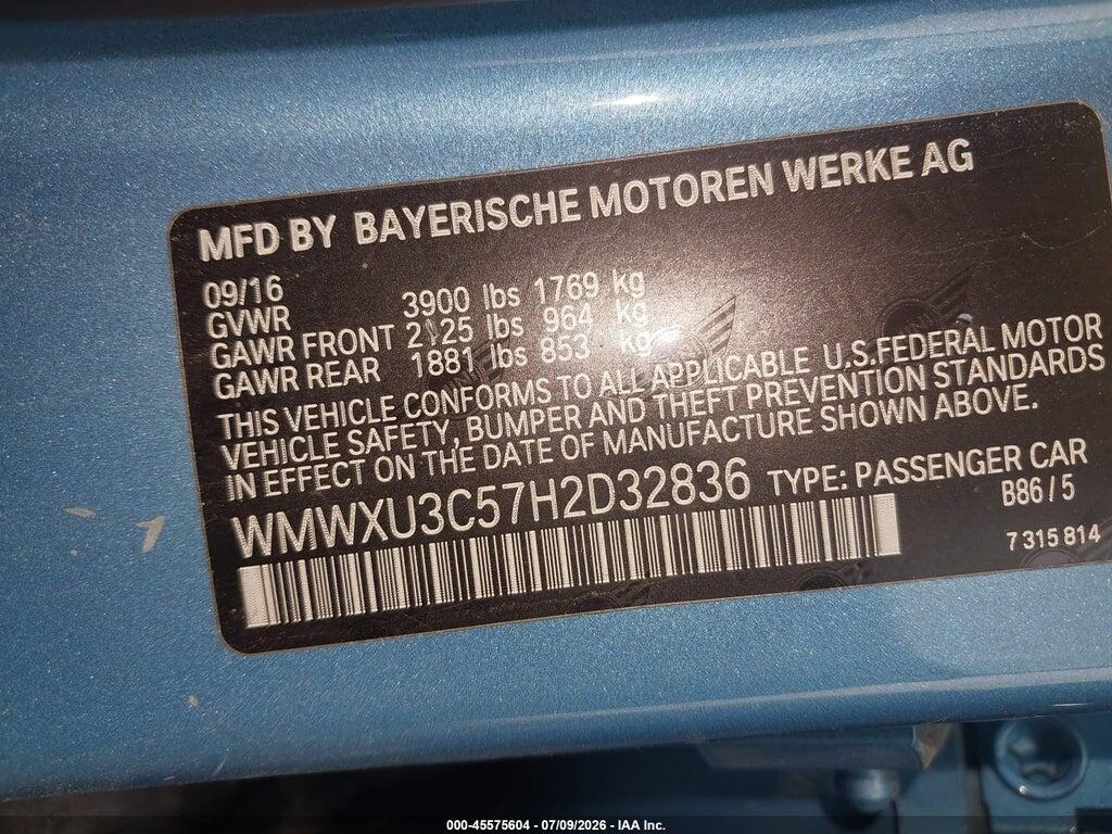 WMWXU3C57H2D32836 2017 MINI HARDTOP photo no. 9