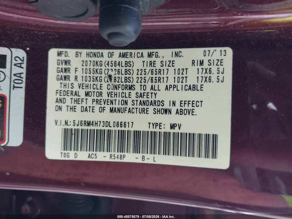5J6RM4H73DL086617 2013 HONDA CR-V photo no. 9