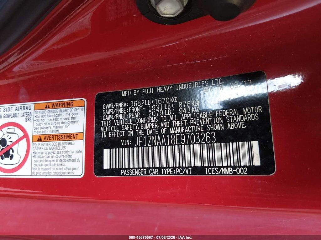 JF1ZNAA18E9703263 2014 SCION FR-S photo no. 9