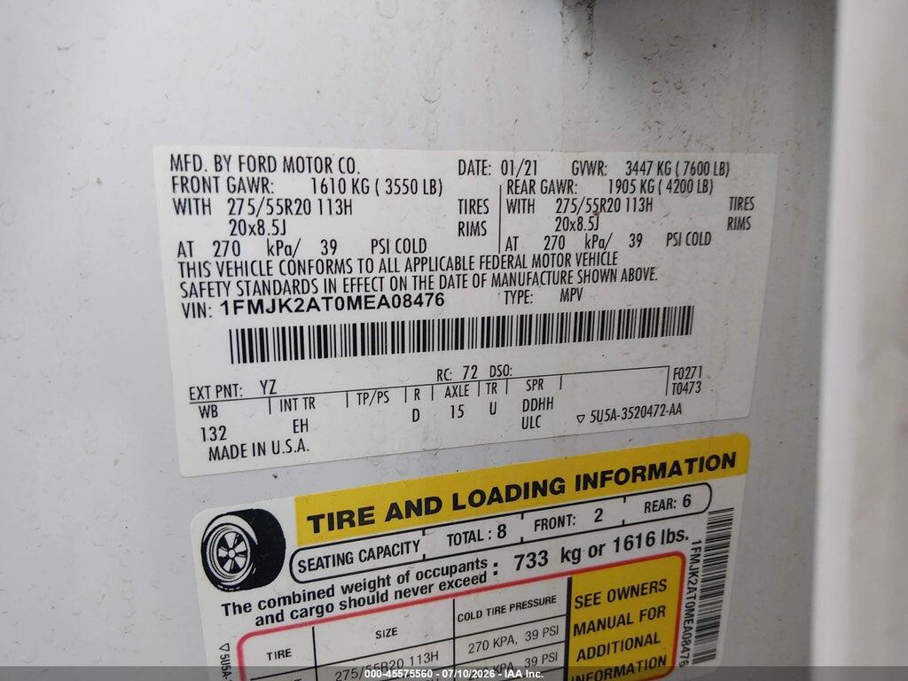 1FMJK2AT0MEA08476 2021 FORD EXPEDITION photo no. 9