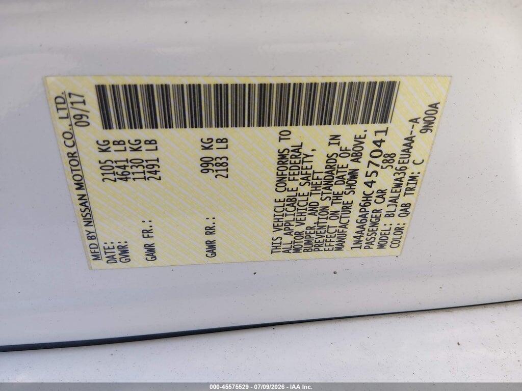 1N4AA6AP6HC457041 2017 NISSAN MAXIMA photo no. 9