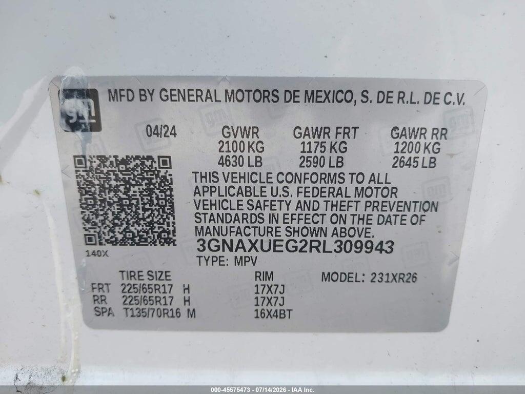 3GNAXUEG2RL309943 2024 CHEVROLET EQUINOX photo no. 9