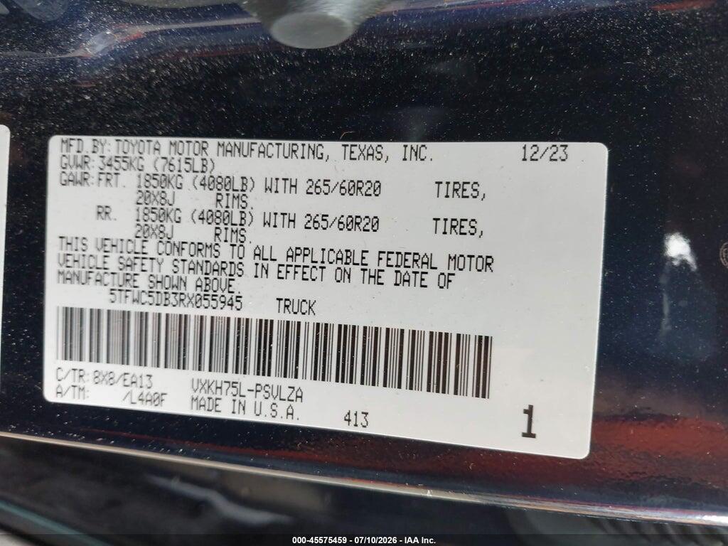 5TFWC5DB3RX055945 2024 TOYOTA TUNDRA HYBRID photo no. 9