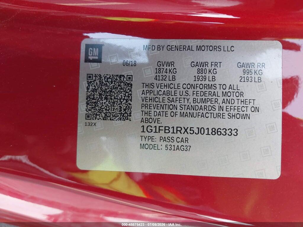 1G1FB1RX5J0186333 2018 CHEVROLET CAMARO photo no. 9