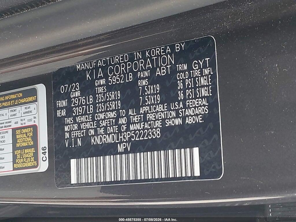 KNDRMDLH3P5222338 2023 KIA SORENTO PLUG-IN HYBRID photo no. 9