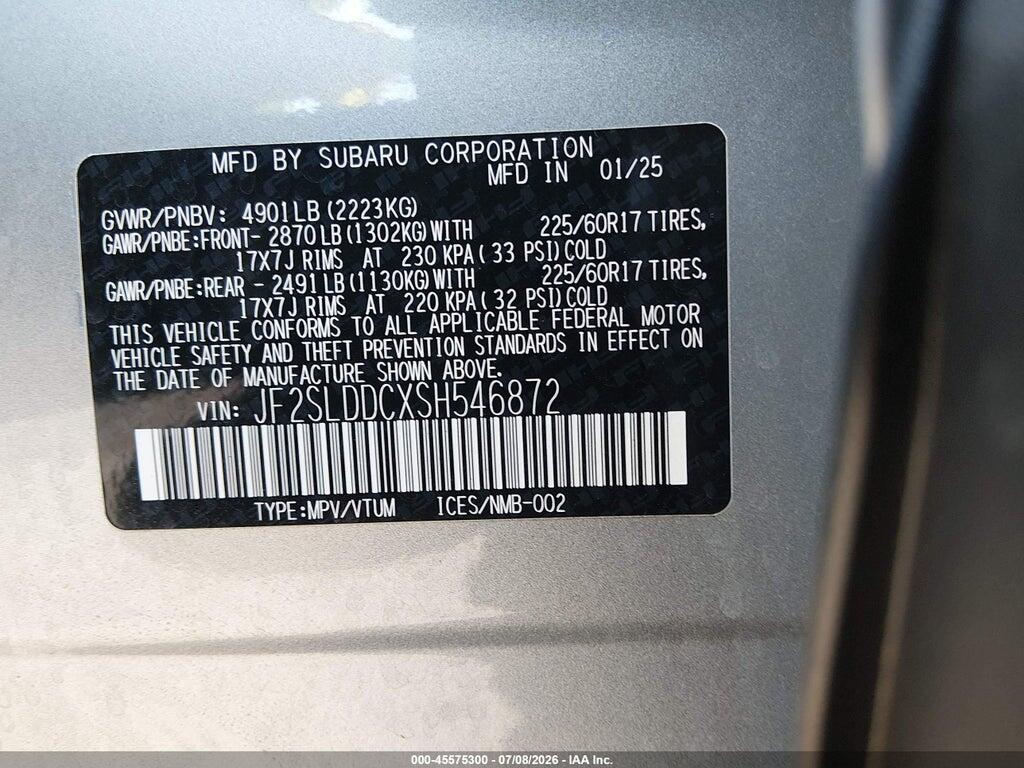 JF2SLDDCXSH546872 2025 SUBARU FORESTER photo no. 9