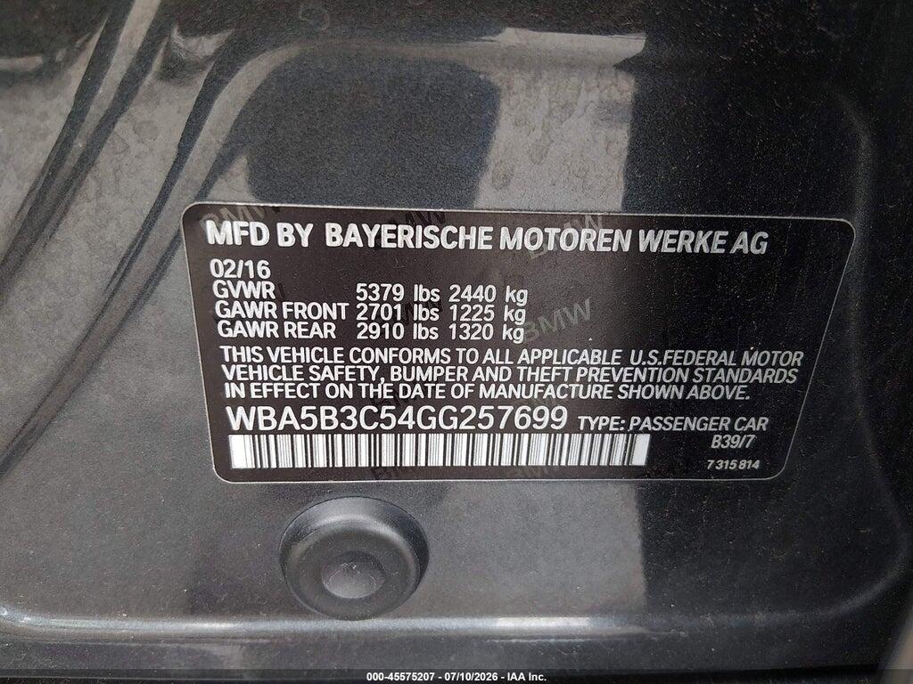 WBA5B3C54GG257699 2016 BMW 535I photo no. 9