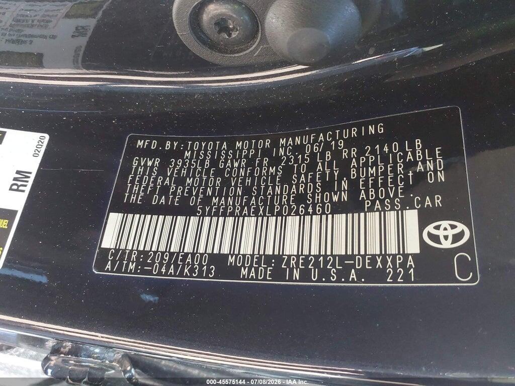 5YFFPRAEXLP026460 2020 TOYOTA COROLLA photo no. 9