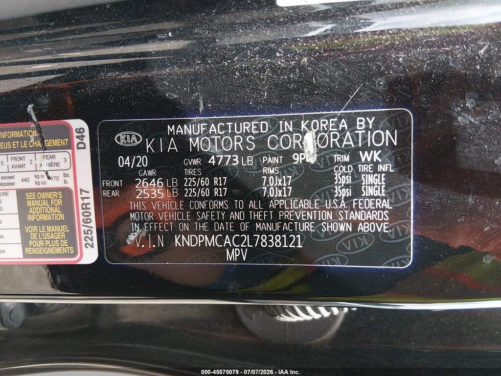 KNDPMCAC2L7838121 2020 KIA SPORTAGE photo no. 9