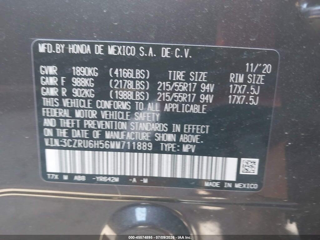 3CZRU6H56MM711889 2021 HONDA HR-V photo no. 9