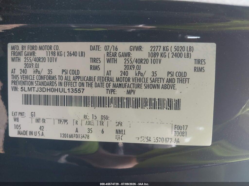 5LMTJ3DH0HUL13557 2017 LINCOLN MKC photo no. 9