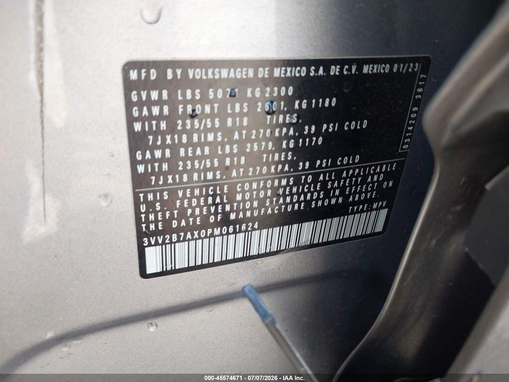 3VV2B7AX0PM061624 2023 VOLKSWAGEN TIGUAN photo no. 9