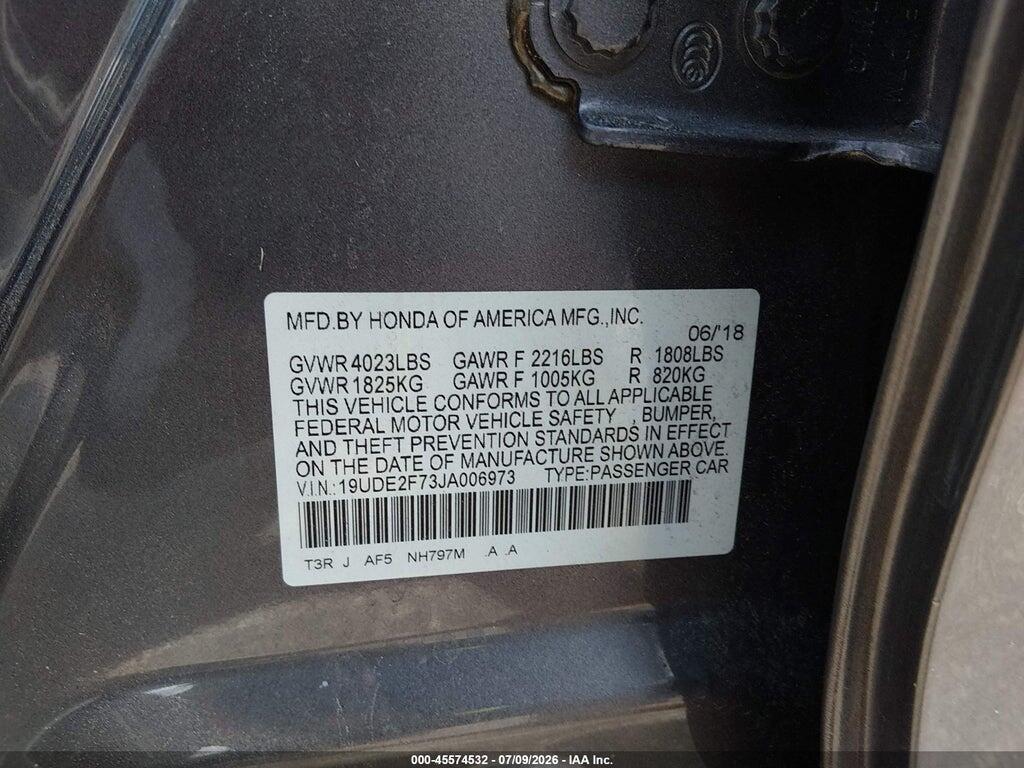 19UDE2F73JA006973 2018 ACURA ILX photo no. 9