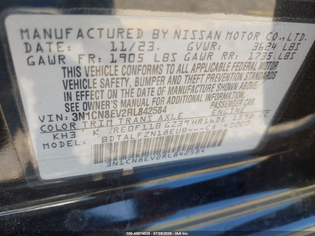 3N1CN8EV2RL842584 2024 NISSAN VERSA photo no. 9