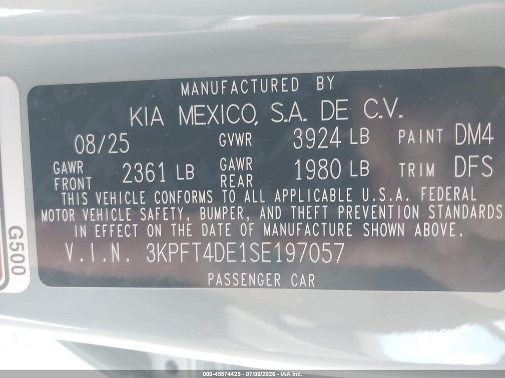 3KPFT4DE1SE197057 2025 KIA K4 photo no. 9