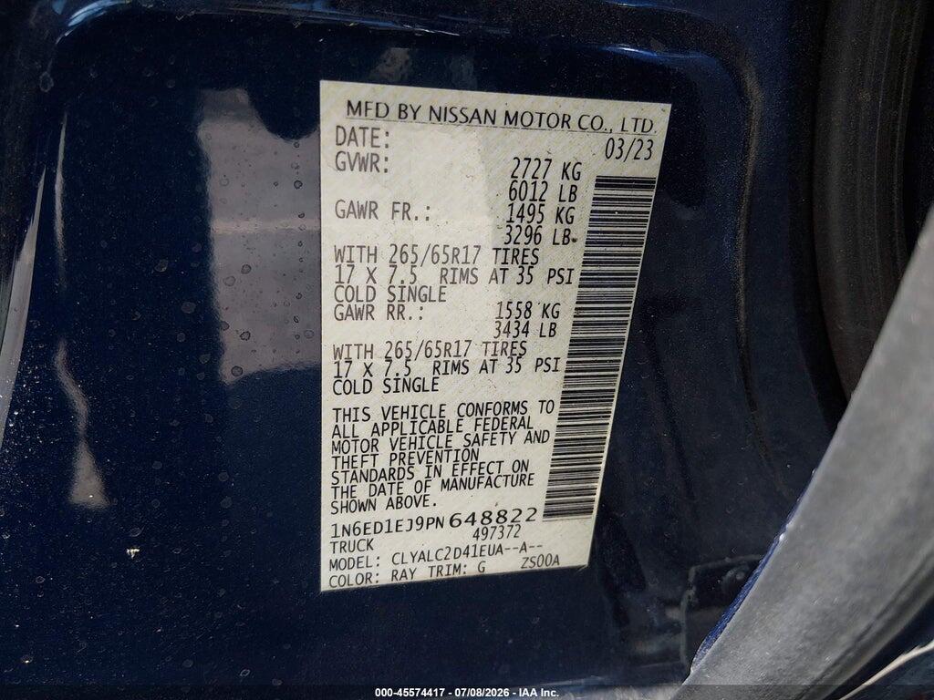 1N6ED1EJ9PN648822 2023 NISSAN FRONTIER photo no. 9