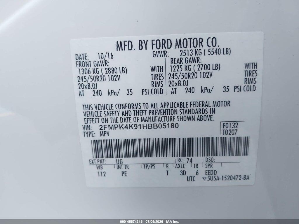 2FMPK4K91HBB05180 2017 FORD EDGE photo no. 9
