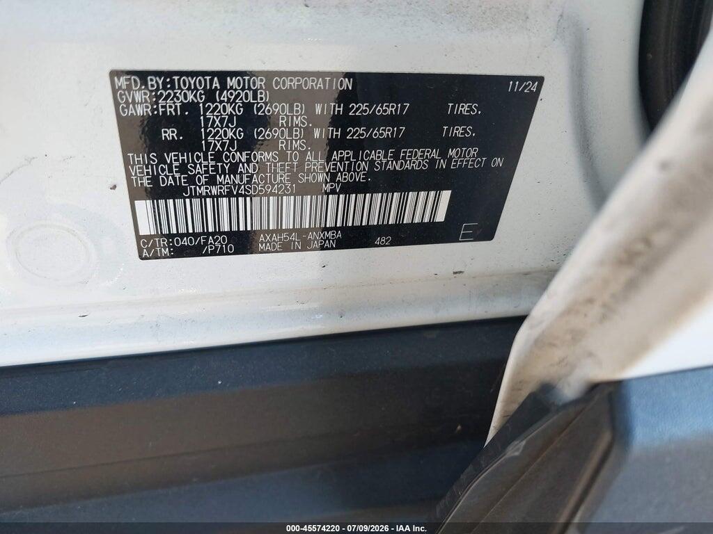 JTMRWRFV4SD594231 2025 TOYOTA RAV4 HYBRID photo no. 9