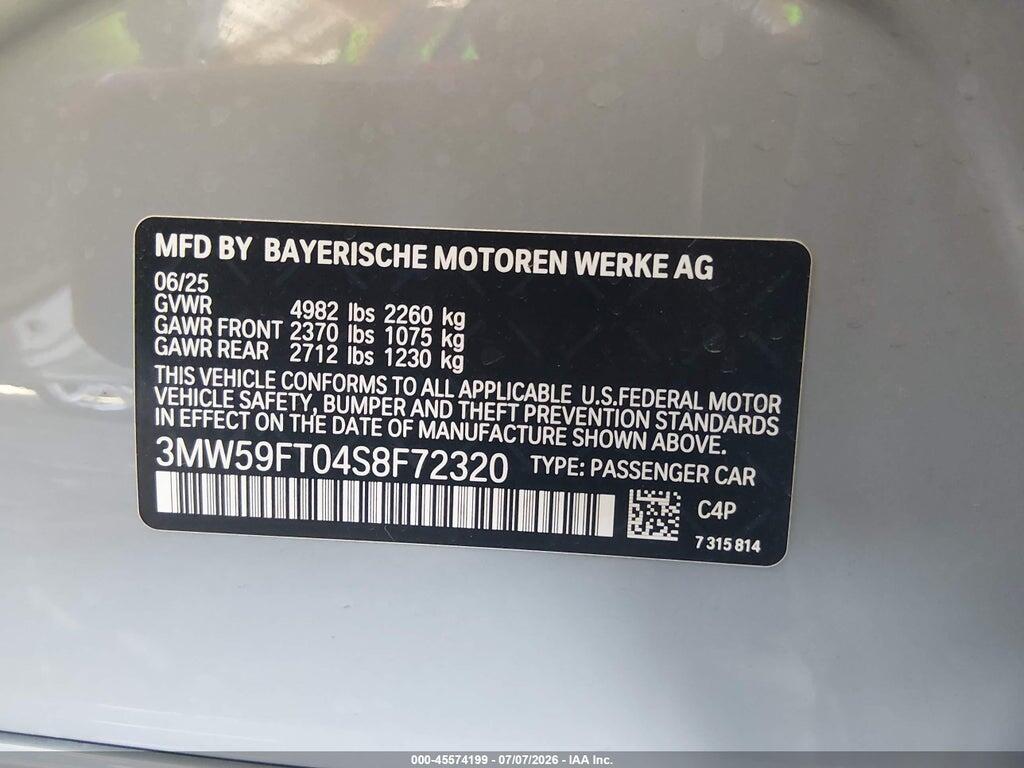 3MW59FT04S8F72320 2025 BMW M340I photo no. 9