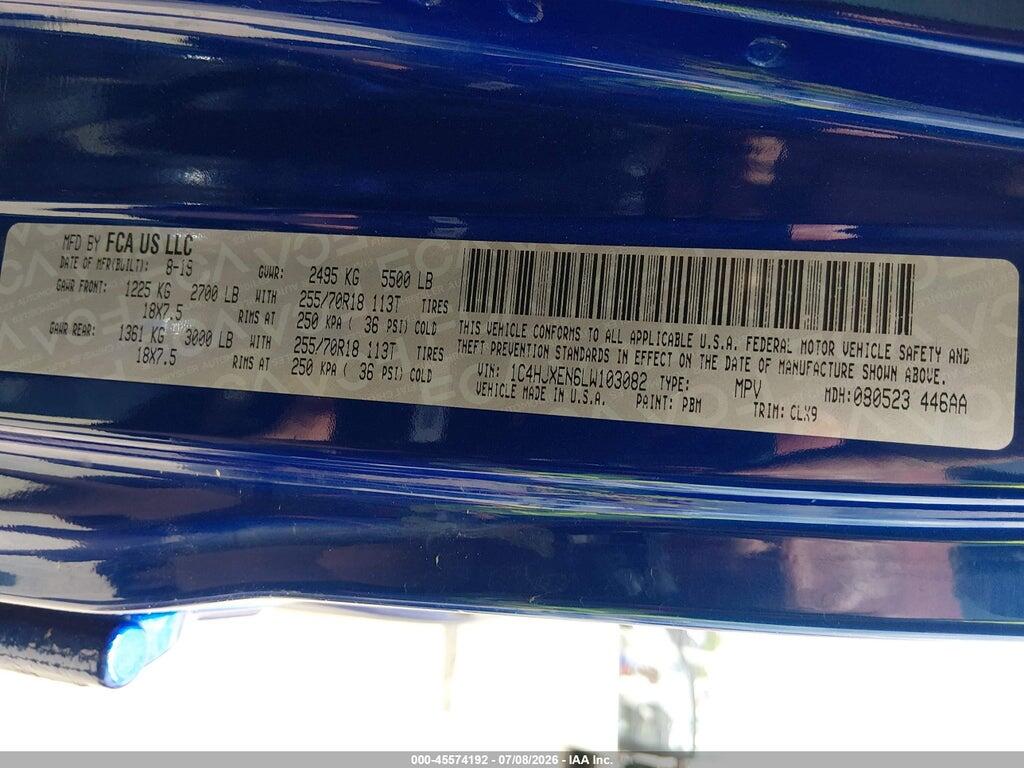 1C4HJXEN6LW103082 2020 JEEP WRANGLER UNLIMITED photo no. 9